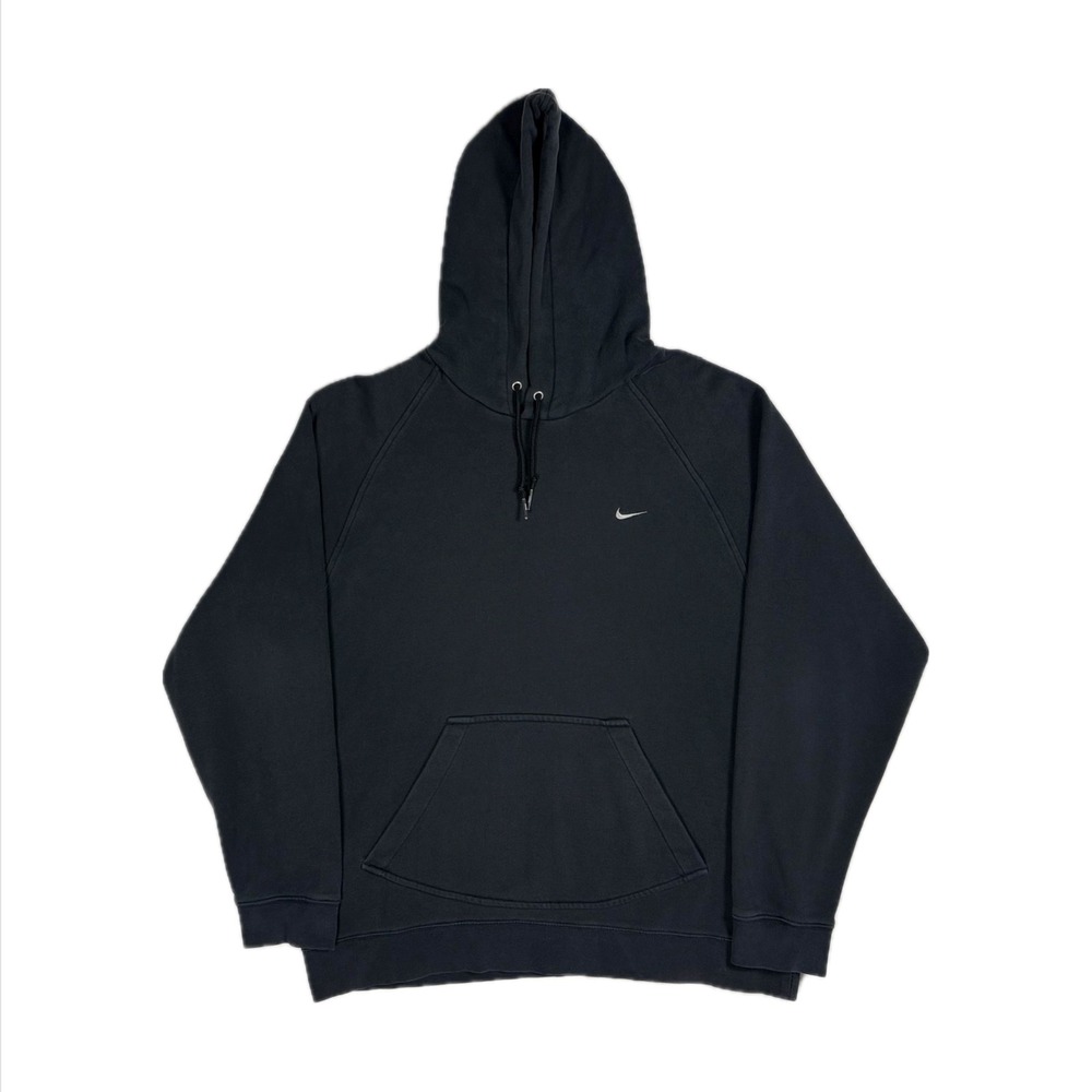 Vintage Y2K Nike black white swoosh hoodie sweatshirt mens XL